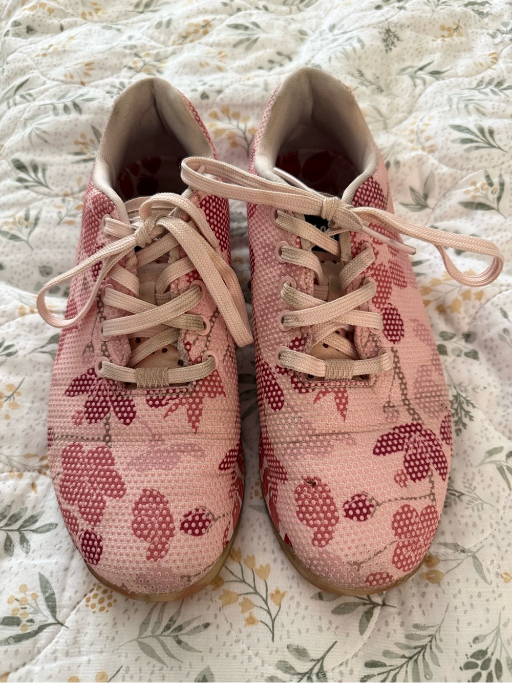 Nobull Women’s Pink Floral Trainer Sneakers - Casual Lace-Up Comfort
